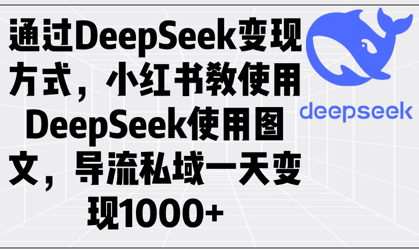 通过DeepSeek变现方式，小红书教使用DeepSeek图文，导流私域一天变现1000+ - 副业联盟-副业联盟