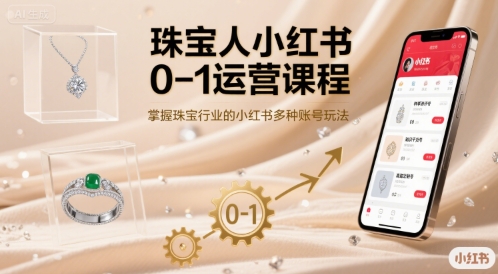 珠宝人小红书0-1运营课程，掌握珠宝行业的小红书多种账号玩法 - 副业联盟-副业联盟