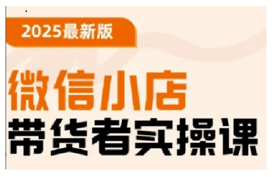 2025最新版微信小店带货者实操课，基础操作到高级运营技巧，快速上手 - 副业联盟-副业联盟