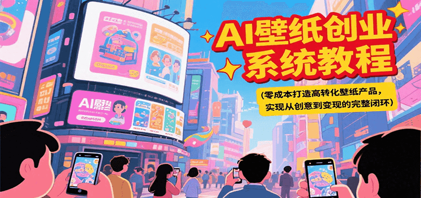 AI壁纸创业系统教程，零成本打造高转化壁纸产品，实现从创意到变现的完整闭环 - 副业联盟-副业联盟