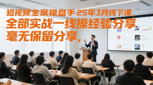 短视频全案操盘手25年3月线下课，全部实战一线操盘手经验分享，毫无保留分享，全是干货 - 副业联盟-副业联盟