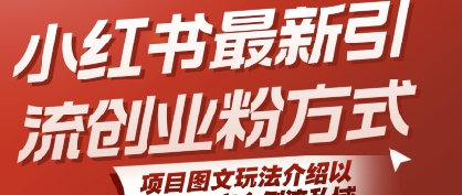 小红书最新引流创业粉方式，项目图文玩法介绍以及如何安全倒流私域 - 副业联盟-副业联盟