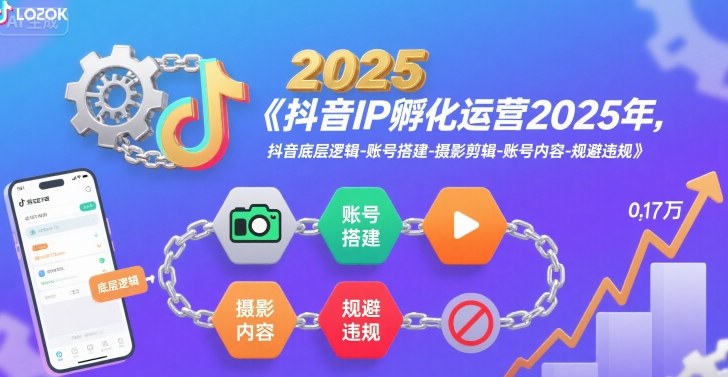 抖音IP孵化运营2025年，抖音底层逻辑-账号搭建-摄影剪辑-账号内容-规避违规 - 副业联盟-副业联盟