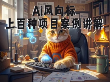 Ai风向标-附100种项目案例玩法-0基础小白到大神ai视频商业应用教学 - 副业联盟-副业联盟