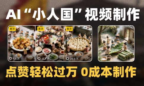 爆款1000W+播放微缩景观迷你小人国AI视频0成本制作全流程教学 - 副业联盟-副业联盟