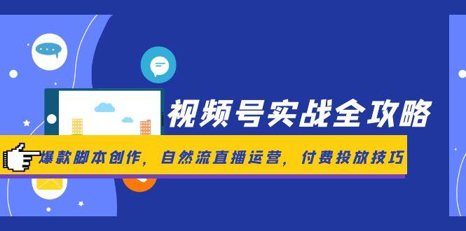 视频号实战全攻略，爆款脚本创作，自然流直播运营，付费投放技巧 - 副业联盟-副业联盟
