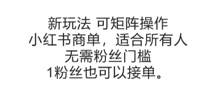 可矩阵操作，小红书商单新玩法，适合所有人，无需粉丝门槛，1粉丝也可以接单 - 副业联盟-副业联盟