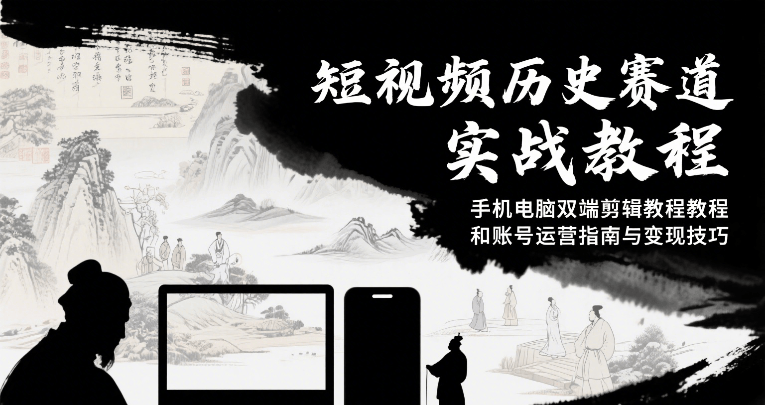 短视频历史赛道实战教程，手机电脑双端剪辑教程和账号运营指南与变现技巧 - 副业联盟-副业联盟