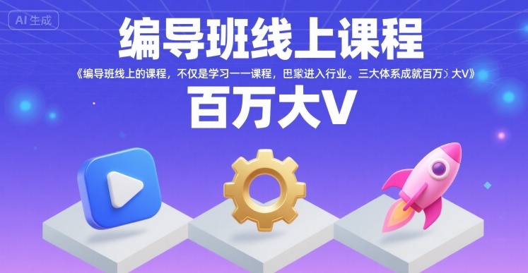 编导班线上课程，不仅是学习一门课程，更是进入一个行业，三大体系成就百万大V - 副业联盟-副业联盟