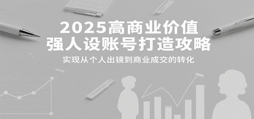 2025高商业价值强人设账号打造攻略，实现从个人出镜到商业成交的转化 - 副业联盟-副业联盟