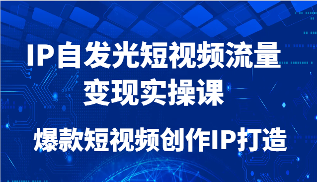 IP自发光短视频流量变现实操课，爆款短视频创作IP打造 - 副业联盟-副业联盟