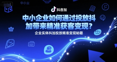 中小企业如何通过投放抖加带来精准获客变现？企业实体抖加投放精准变现秘籍 - 副业联盟-副业联盟
