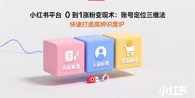 小红书平台0到1涨粉变现术：账号定位三维法，快速打造高辨识度IP - 副业联盟-副业联盟