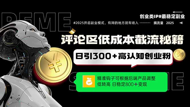 评论区低成本引流秘籍，精准钩子直击用户，单账号日增300+创业粉，日稳... - 副业联盟-副业联盟