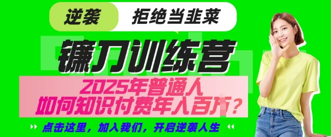 【网创项目终点站-镰刀训练营超级IP合伙人】25年普通人如何通过知识付费实现逆袭【揭秘】 - 副业联盟-副业联盟