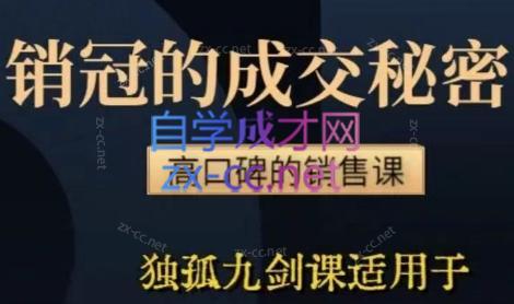 李老师·实战派销售视频课|孤独九剑 - 副业联盟-副业联盟