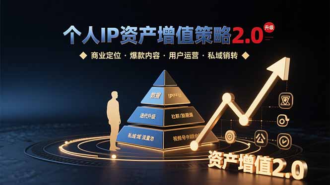 个人IP资产增值策略2.0 拆解商业定位/爆款内容/用户运营/私域销转四大模块 - 副业联盟-副业联盟