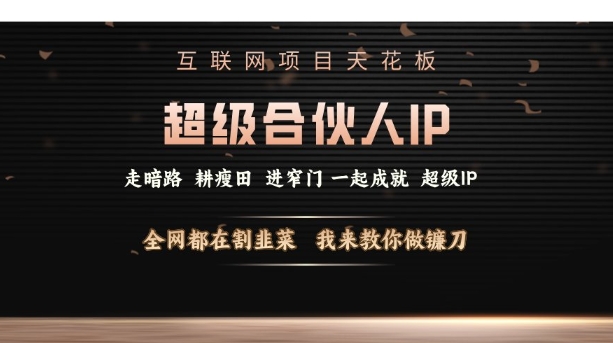 互联网项目天花板，超级合伙人IP，全网都在割韭菜，我来教你做镰刀【仅揭秘】 - 副业联盟-副业联盟