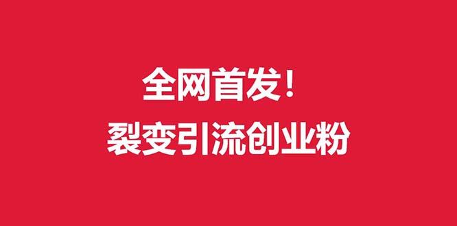 (全网首发)外面收费几千的裂变引流高质量创业粉 - 副业联盟-副业联盟