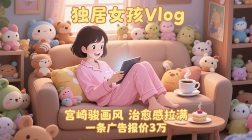 单个账号涨粉71W！用AI制作独居女孩Vlog，宫崎骏画风，治愈感拉满，一条广告报价3W - 副业联盟-副业联盟