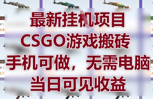 最新挂G项目，CSGO游戏搬砖，手机可做，无需电脑，当日见收益【揭秘】 - 副业联盟-副业联盟